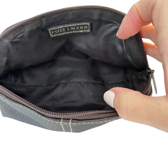 ESTEE LAUDER Makeup Bag Small Clutch Travel Vegan Leather Zippered fully-lined - Picture 6 of 6